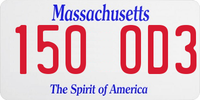 MA license plate 150OD3