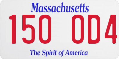 MA license plate 150OD4