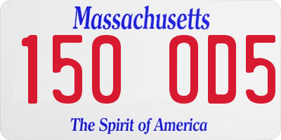MA license plate 150OD5