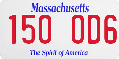 MA license plate 150OD6