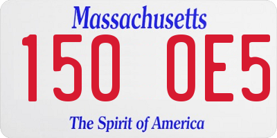 MA license plate 150OE5