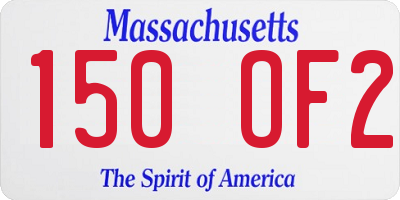 MA license plate 150OF2