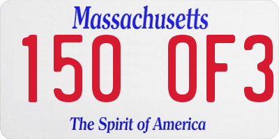 MA license plate 150OF3