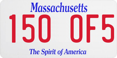 MA license plate 150OF5