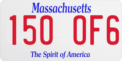 MA license plate 150OF6