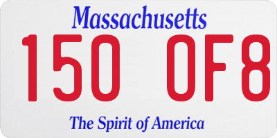MA license plate 150OF8