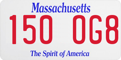 MA license plate 150OG8