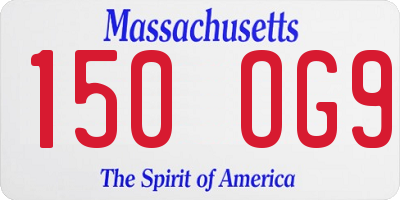 MA license plate 150OG9