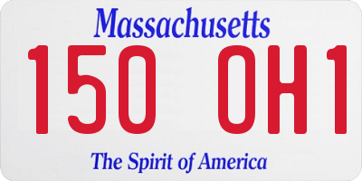 MA license plate 150OH1