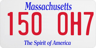 MA license plate 150OH7