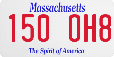 MA license plate 150OH8