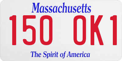 MA license plate 150OK1