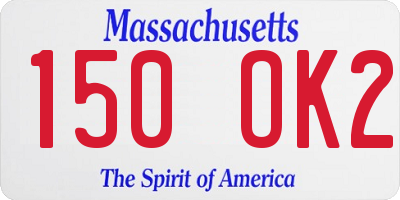 MA license plate 150OK2