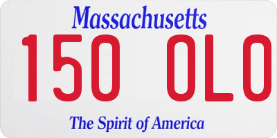 MA license plate 150OL0