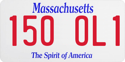 MA license plate 150OL1