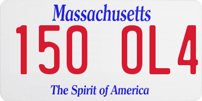 MA license plate 150OL4