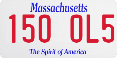 MA license plate 150OL5