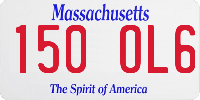 MA license plate 150OL6
