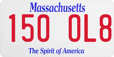 MA license plate 150OL8