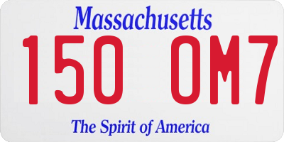 MA license plate 150OM7