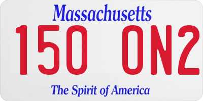 MA license plate 150ON2