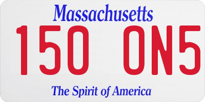 MA license plate 150ON5