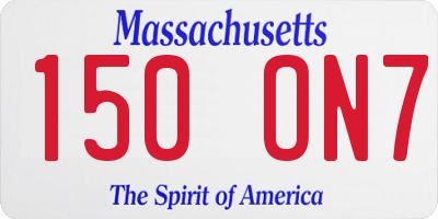 MA license plate 150ON7