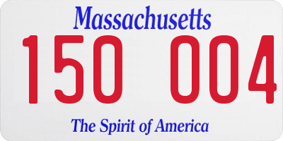 MA license plate 150OO4