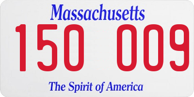 MA license plate 150OO9