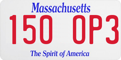 MA license plate 150OP3