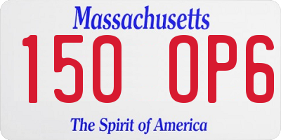MA license plate 150OP6