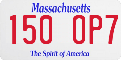 MA license plate 150OP7