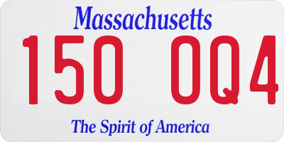 MA license plate 150OQ4