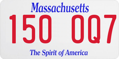 MA license plate 150OQ7