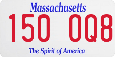 MA license plate 150OQ8