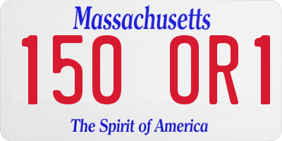 MA license plate 150OR1