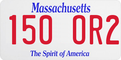 MA license plate 150OR2