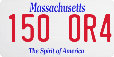 MA license plate 150OR4