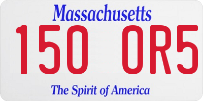 MA license plate 150OR5