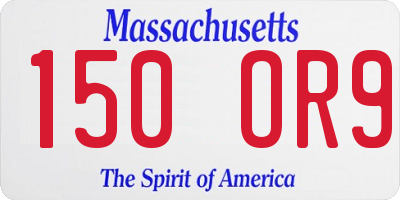 MA license plate 150OR9