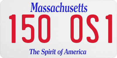 MA license plate 150OS1