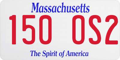 MA license plate 150OS2