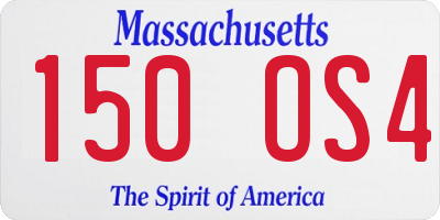 MA license plate 150OS4