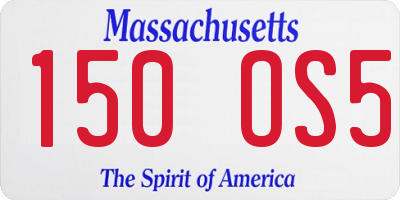 MA license plate 150OS5