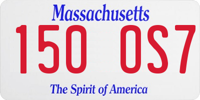 MA license plate 150OS7