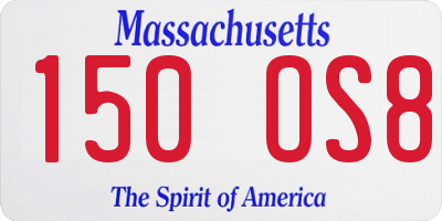 MA license plate 150OS8