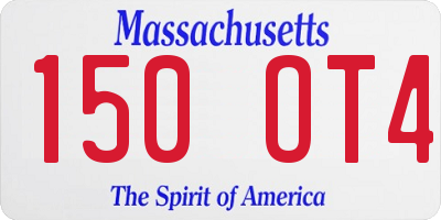 MA license plate 150OT4