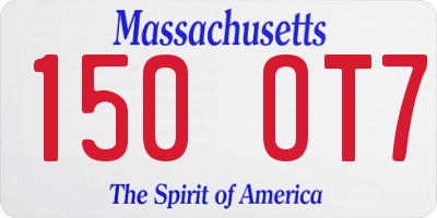 MA license plate 150OT7