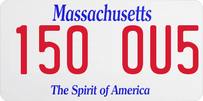 MA license plate 150OU5