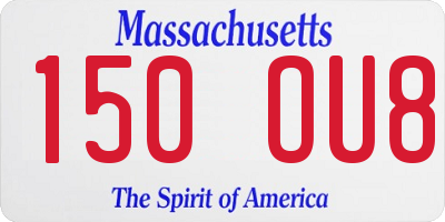 MA license plate 150OU8